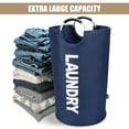thumbnail image 6 of DOKEHOM 90L Large Laundry Basket, Collapsible Laundry Bag, Foldable Laundry Hamper, Folding Washing Bin (Dark Blue), 6 of 7