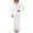 B-White, variant on Cnbwig Pajamas Set for Women Two-Piece Floral Printed Button Down Lapel Long Sleeve Tops Loose Elastic Waist Straight Leg Pants Home Wear Ladies Lounge Sleepwear Suits A-Black L