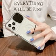 thumbnail image 4 of Compatible with iPhone 12 Case with Ring Holder for Girl Women,Clear Silicone Shockproof Soft TPU Back Slide Camera Cover Case for iPhone 12 6.1 inch, 4 of 6