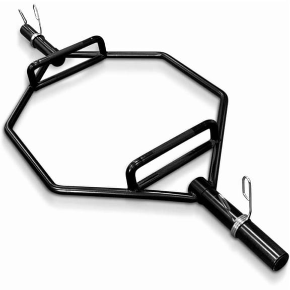 LuckyNote Olympic Hex Bar, 56" Trap Bar Deadlift Bar with Chrome Finish & Dual Handles, 1000Lbs Capacity for Home Gym
