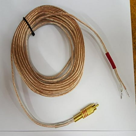 Rca Phono Lead - Gold Plated Metal RCA (PHONO) Red to Open 16 awg Speaker Wire Leads (Heavy Duty 16 Gauge) 35 Foot