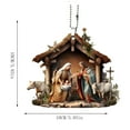thumbnail image 4 of Christmas Nativity Scene Ornaments Acrylic Nativity Scene Pendant Hanging Ornament Nativity Scene Christmas Tree Decoration Birth Of Jesus Christian Decor, 4Inch, 4 of 4