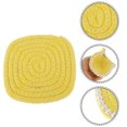 thumbnail image 3 of Unique Bargains 1 Pc Square Pearl Heat Insulation Mat Drink Coaster Yellow Cotton rope, 3 of 5