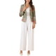 thumbnail image 2 of SACO DE TRABAJO PARA MUJER CHIC INSPIRE, AJUSTADO, CON SOLAPA EN V, ESTAMPADO, ABIERTO, TALLA XS, VERDE POLVO-FLORAL, 2 of 6