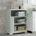thumbnail image 1 of Clearance! Bathroom Floor Cabinet, Double Door Storage Organizer with Shelves for Home Office Furniture, White, 1 of 9