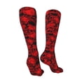 thumbnail image 3 of Rateoe Red Skulls 3 print Women's Men's Novelty 20in Crew Socks Cotton Socks Knee High Socks for Walking,Running,Nurses,Pregnancy-One Size, 3 of 8
