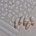 thumbnail image 2 of Flor de encaje blanco japonés, pegatinas adhesivas en relieve 3D de alta calidad para decoración de uñas, diseño de calcomanías, 2 of 5
