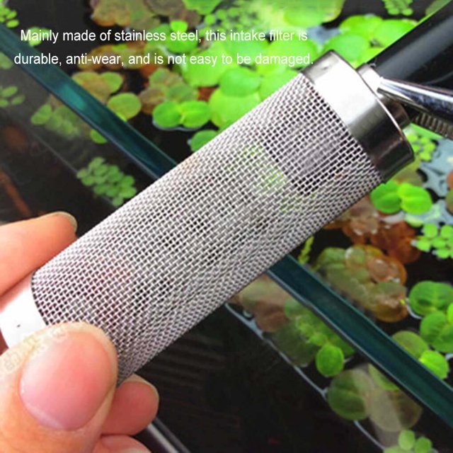 Langgg Aquarium Entrée Maille Cylindre Filtre en Acier Inoxydable Crevette Filet Système de Filtration Remplaçant les Pièces S