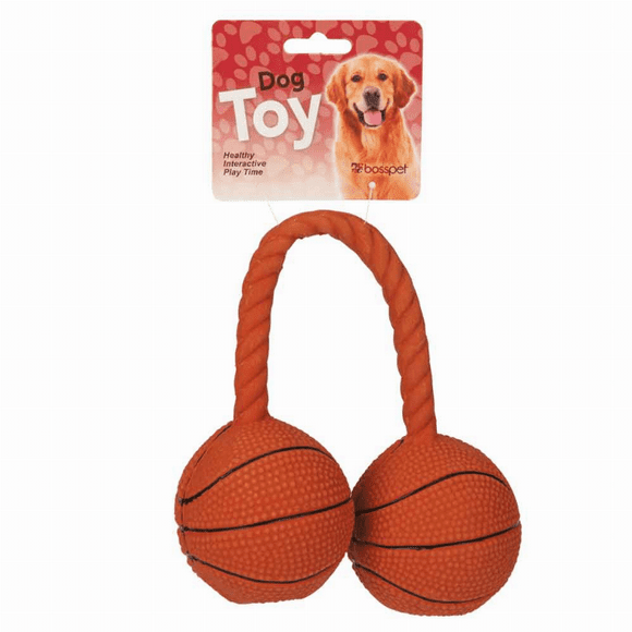 Boss Pet Products Pelotas de baloncesto gemelas de látex