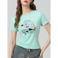 thumbnail image 5 of Musuos Women's Summer Graphic T-Shirt Slim Fit Round Neck Cap Sleeve Tops for Daily Casual, 5 of 8