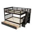 thumbnail image 3 of [ US IN STOCK] Stairway Full-Over-Full Bunk Bed with Drawer, Storage and Guard Rail for Bedroom, Espresso color( old sku: LP000310AAP ), 3 of 9