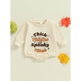 thumbnail image 2 of Baby Boy Girl Halloween Outfits Funny Letter Long Sleeve Sweatshirt Romper Newborn One Piece Bodysuit Fall Winter Clothes, 2 of 8