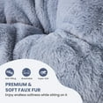thumbnail image 4 of LIFERECORD Oversized Faux Fur Folding Chair - Plush Lounge Chair for Adults, Large Foldable Reading Chair for Bedroom, Dorm & Living Room, Gray, 4 of 7
