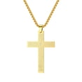 thumbnail image 2 of Collar de Cruz de Acero de Titanio Grueso para Hombre, Dije de Tendencia hip-hop Que No Se Desvanece, Juego a Juego con Escrituras Religiosas, 2 of 7