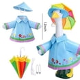 thumbnail image 4 of AuroraX Porch Goose Clothes Set 23" 19" Porch Goose Outfits Raincoat for all The Seasons Summer Seasonal Fall Lawn Garden Decor Yard Goose Decor Blue, 4 of 6
