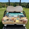thumbnail image 2 of Uorisanigo Golf Cart Seat Covers Non-Slip Beach Shell Sea Turtle Golf Cart Seat Towel Blanket with 4 Front Pockets Golf Cart Accessories Suitable for EZGO, Club Car & More 2-Seat Carts, 2 of 7