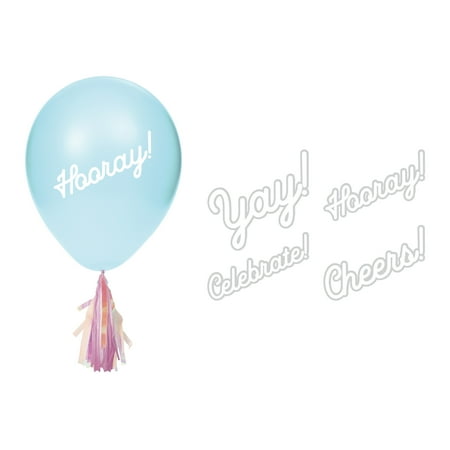 Iridescent Party Balloons Stickers & Tassels, 24 Count