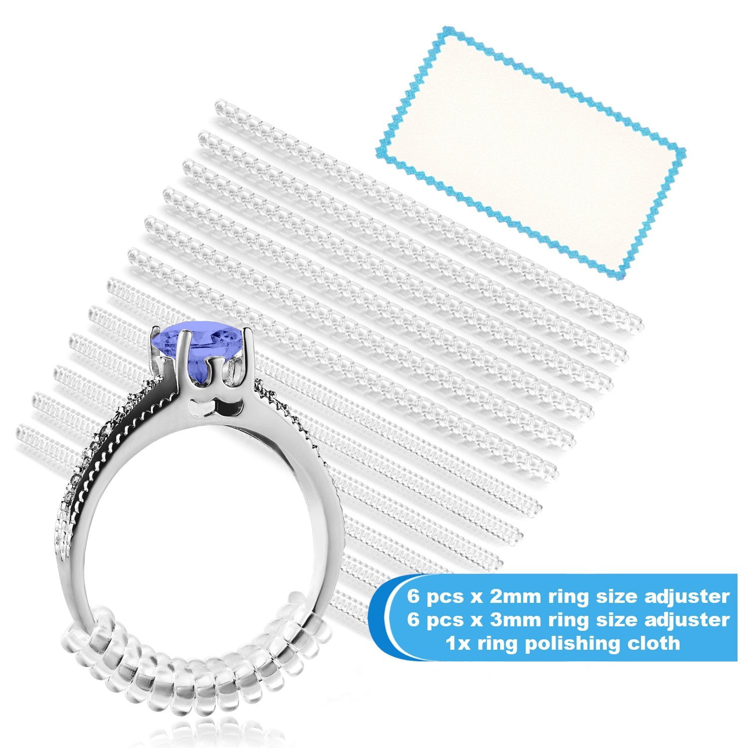 34 Pcs/Set Silicone Invisible Clear Loose Rings Reducer Ring Sizer Guard  Tightener Ring Size Adjuster Resizer Resizing Jewelry Tools - buy 34  Pcs/Set Silicone Invisible Clear Loose Rings Reducer Ring Sizer Guard