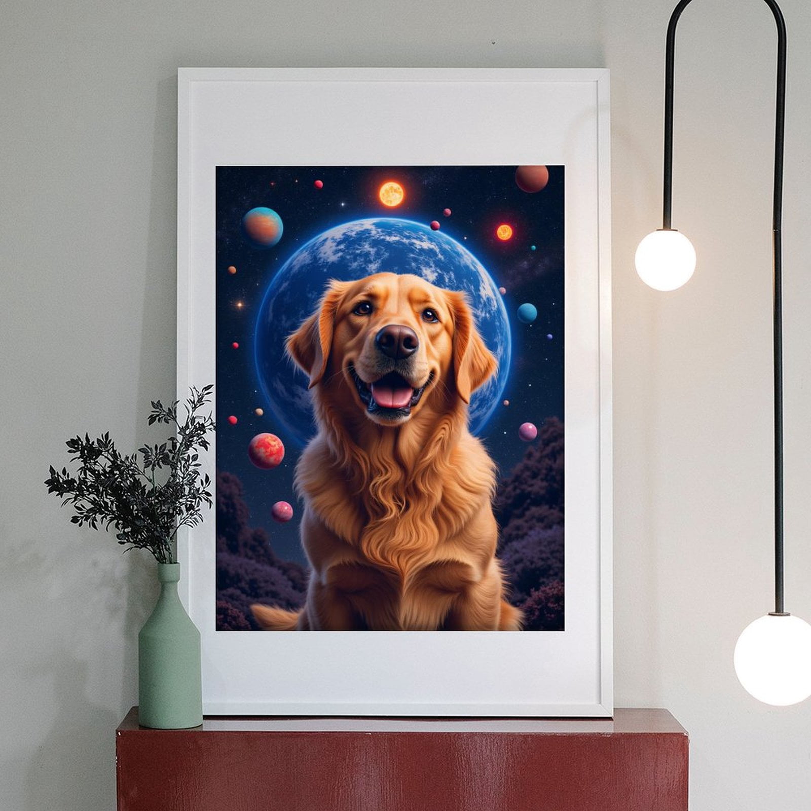 Diamond Art Kit for Adults, Dog Space Adventure Planets Stars Diamond Painting for Adults Beginners, DIY Diamond Art Painting Kits, 5D Diamond Painting Crafts for Home Decor 12x16 Frameless