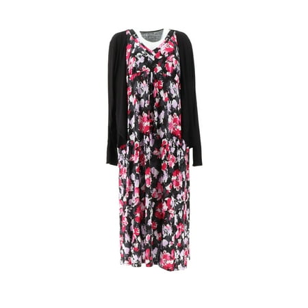 Carole Hochman Brushed Floral Lounge Maxi Dress Set A346794