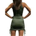 thumbnail image 2 of Womens Bodycon Stretch Dress Ribbed Round Neck Sleeveless Slim Fit Basic Solid Mini Tank Dresses, 2 of 3