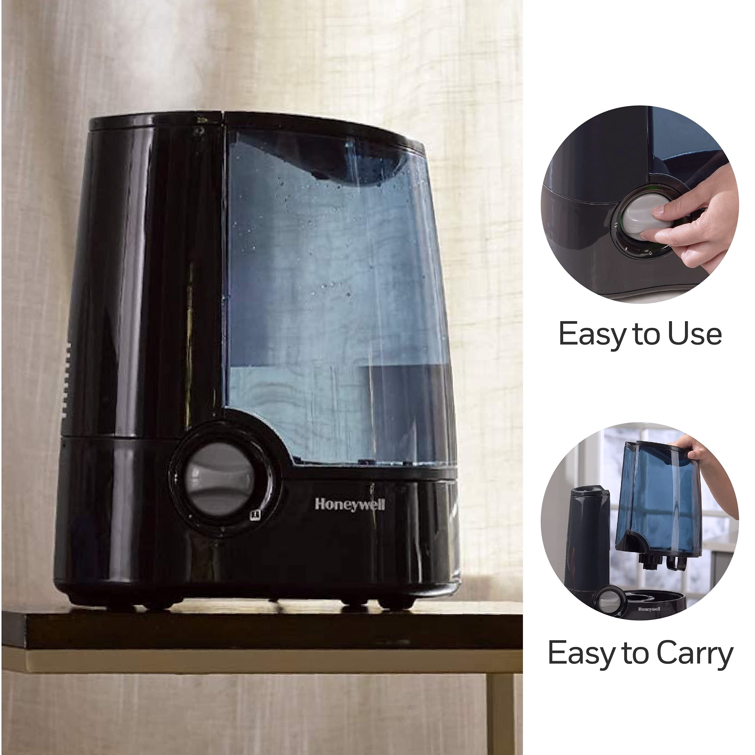 Honeywell Warm Mist Humidifier HWM705B - Filter Free, Warm Mist Vaporizer - Black — Residential Use, Standard Application