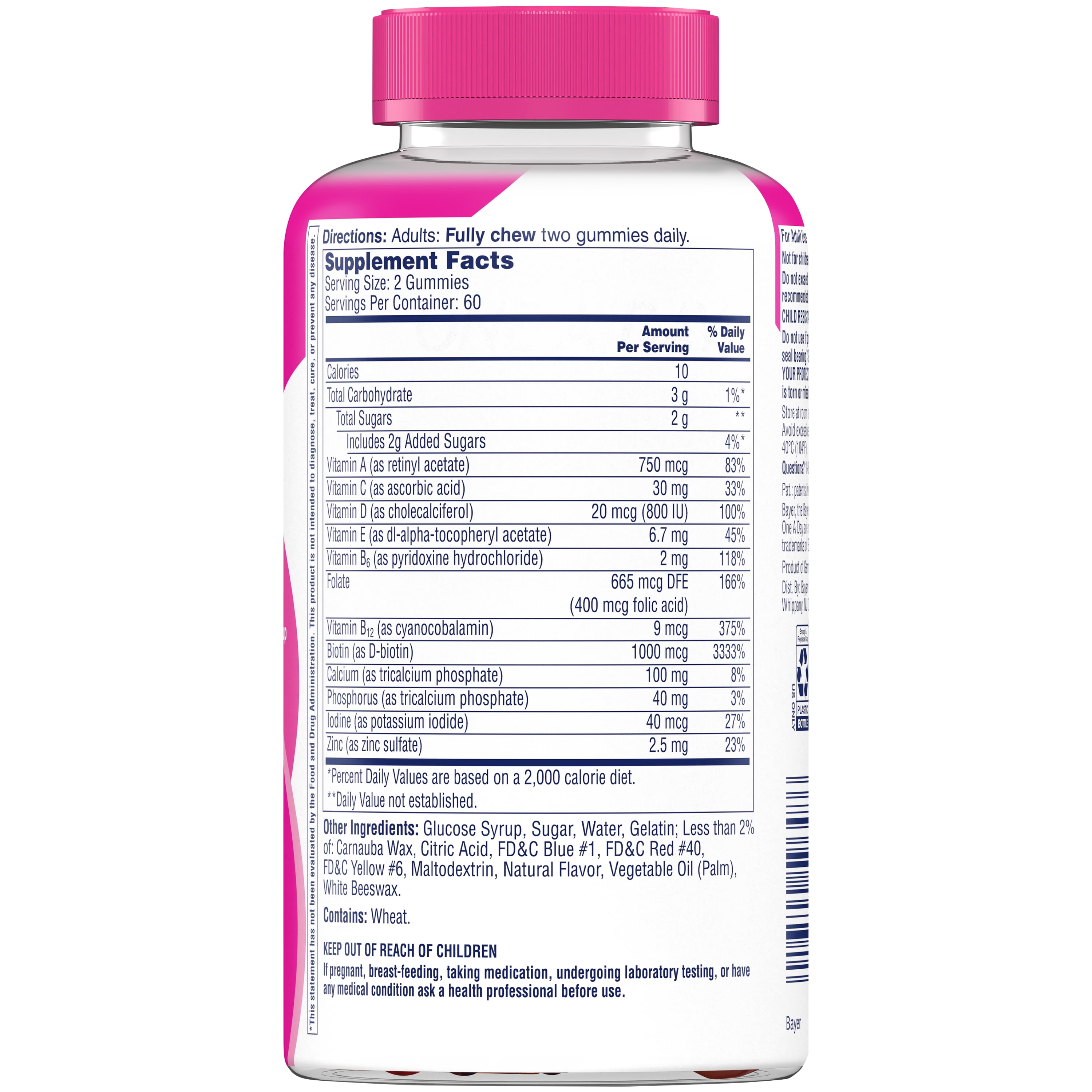 One A Day MULTI+ Hair, Skin & Nails Support Gummy Multivitamin, 120 Count