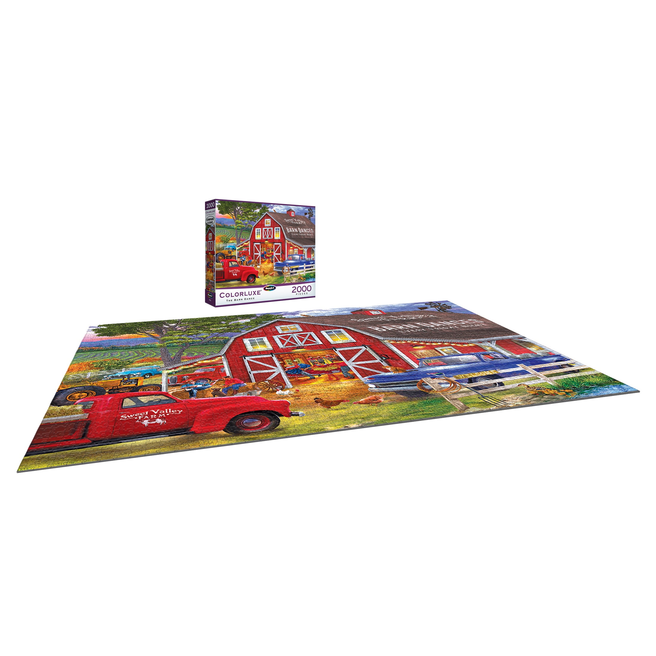 RoseArt Colorluxe 2000-Piece The Barn Dance Adult Interlocking Jigsaw Puzzle