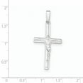 thumbnail image 2 of Sterling Silver Polished Hollow Crucifix Cross Pendant (41 X 19.3) Made In India qc8279, 2 of 2