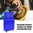 thumbnail image 5 of 5-Drawer Tool Organizer Box, 2 in 1 Rolling Tool Chest w/ Adjustable Shelf, Detachable Top, Lockable Wheels for Garage Workshop Warehouse, Blue, 5 of 8