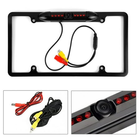 Cache Night Vision Car License Plate Rearview Camera - Black