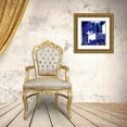 thumbnail image 3 of Northern Lights 26x26 Gold Ornate Wood Framed with Double Matting Museum Art Print Titled - Indigo Abstract IV, 3 of 4