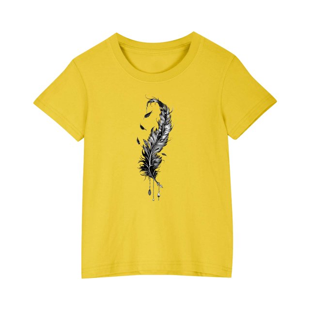 RXIRUCGD 2025 Vêtements d'Été pour Enfants T-shirt Imprimé Mode Mignon Col Rond Manches Courtes