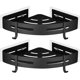 thumbnail image 1 of No-Drilling Corner Shower Shelf Aircraft Aluminum with 2 Hooks for Shower Self-adhesive Rustproof Holder for Bathroom Items 2 Pieces (Black), 1 of 4