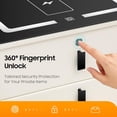 thumbnail image 5 of Smart Nightstand with Wireless Charging & Fingerprint Lock 3-Drawer Bluetooth Speaker Bedside Table with Adjustable LED Lights & USB Port 110LBS Beige White, 5 of 10