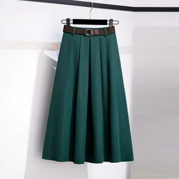 Taylonsss Womens Midi Skirt Solid Color Draped Classic Audrey Style Semi-Formal Skirt