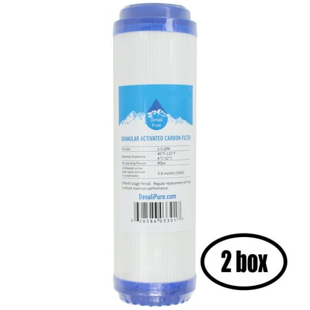 

2 Boxes of Replacement for Topway Global (TGI) GTS-550 Granular Activated Carbon Filter - Universal 10-inch Cartridge for TGI GTS-550 Five Stage RO System - Denali Pure Brand