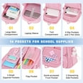 thumbnail image 6 of Soda Candy Mesh Backpacks for School Heavy Duty See Through Net Bookbag Semi-Transparent Net Back Pack for Beach, Swimming, Sports, Work, Travel, Pink, 6 of 8
