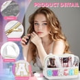 thumbnail image 3 of Bolsa de maquillaje transparente con letras de chenilla TESAFNG, impermeable, 3 of 6