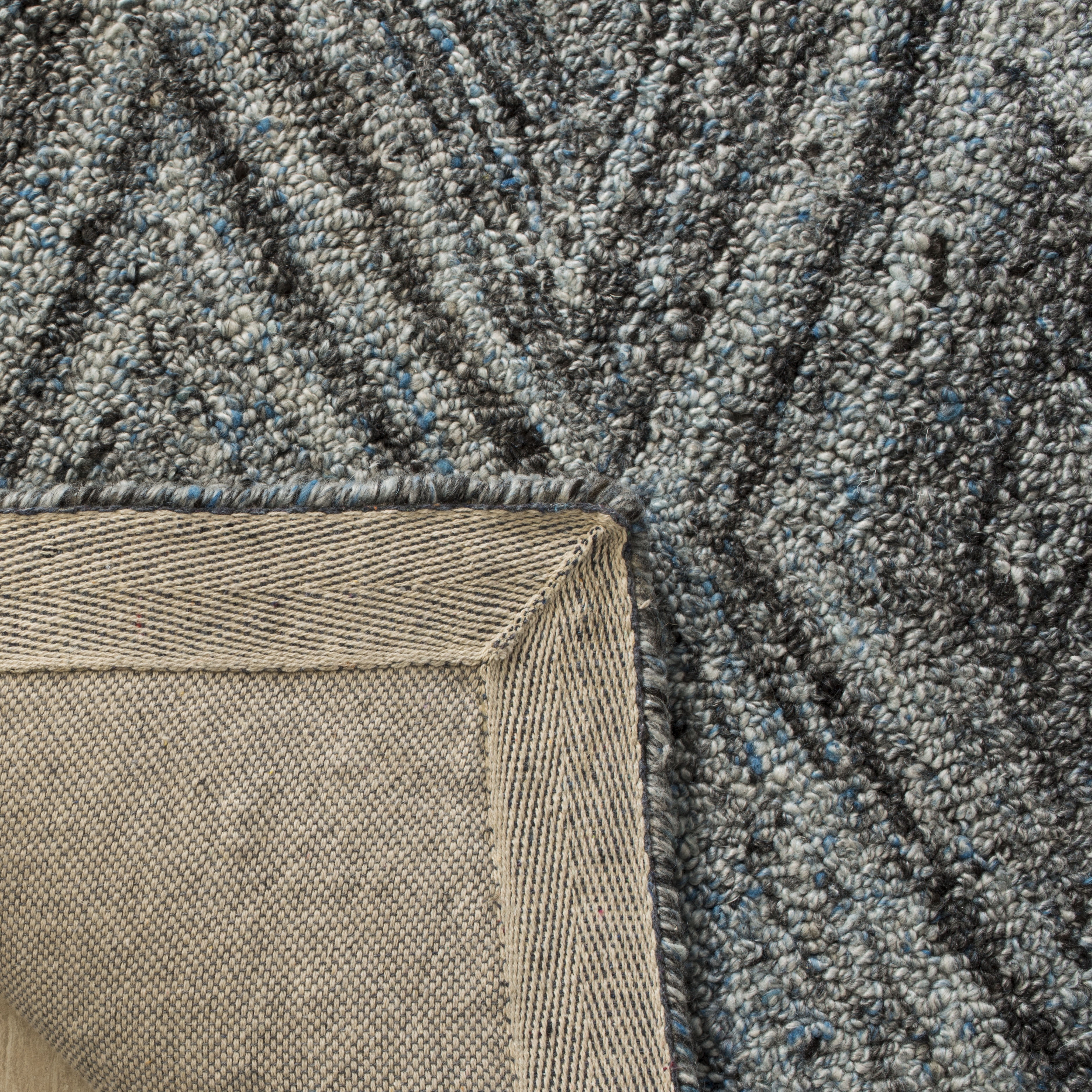 SAFAVIEH Abstract Keigh Geometric Area Rug, Blue/Black, 6' x 6' Square