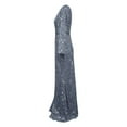thumbnail image 4 of Lovskoo Wedding Guest Dresses for Women Evening Gown Trendy Sequin Slip Dress Sparkly Glitter Party Club Long Wrap Evening Formal Cocktail Dresses 2023 Silver, 4 of 7