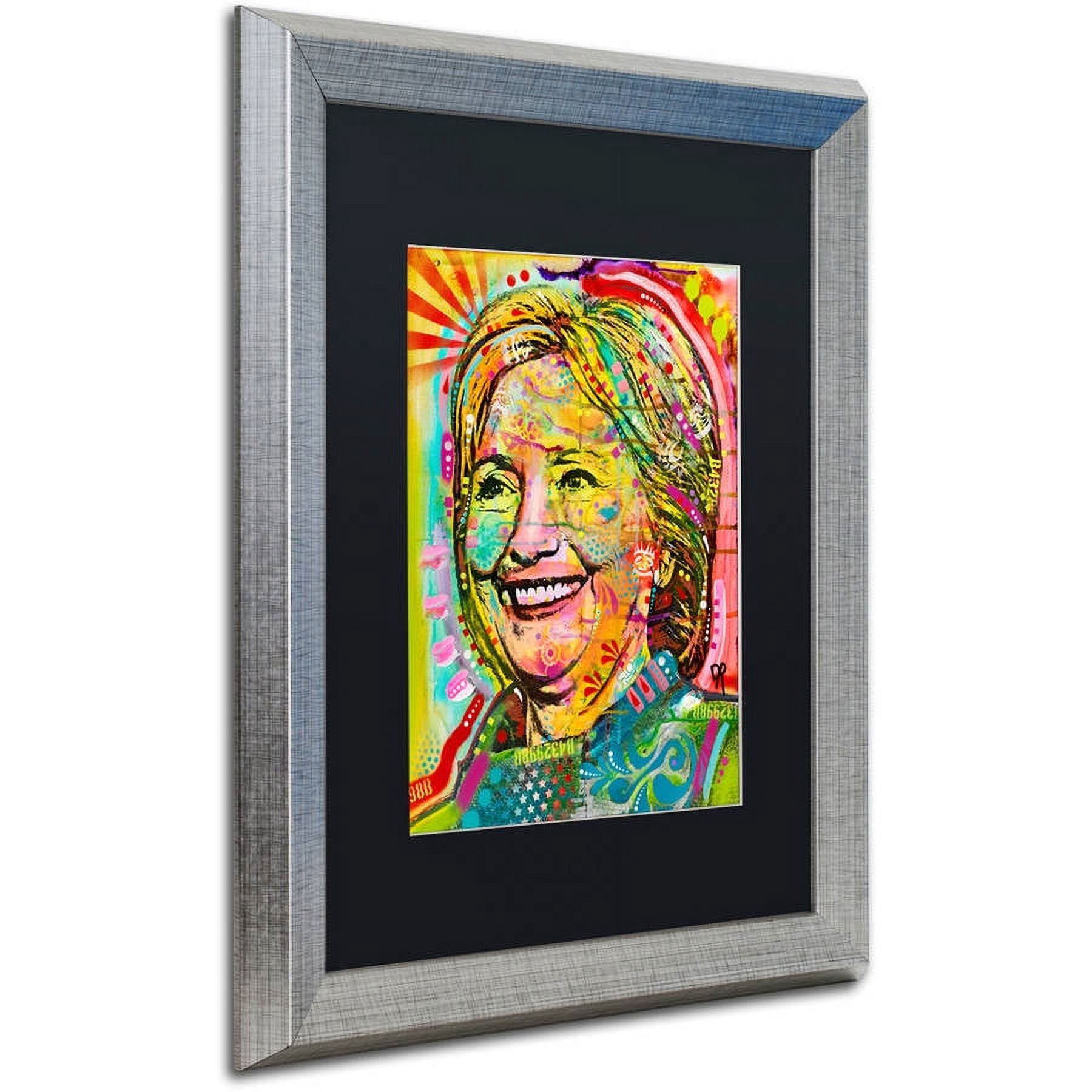Trademark Fine Art "Hillary" Canvas Art by Dean Russo, Black Matte, Silver Frame