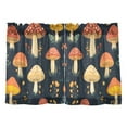 thumbnail image 7 of Yayeee Kitchen Curtains Tier Pair Light Filtering 27"x36" Rod Pocket Short Cafe Window Panel, Tall Mushroom Pattern, 7 of 7