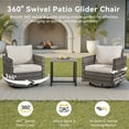 thumbnail image 3 of Unnifurnzi Wicker Patio Furniture Set-8 Pieces Outdoor Furniture with Outdoor Swivel Rocking Chairs and Patio Chairs Outdoor Sofa with Ottoman for Porch Deck Balcony Garden-Gray/Beige, 3 of 7