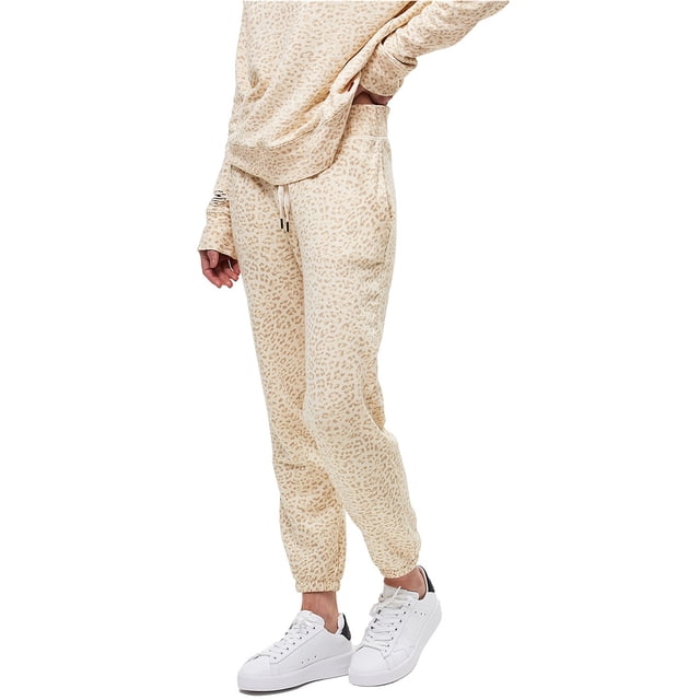 n:philanthropy Womens Night Leopard Casual Jogger Pantalones, Amarillo, X-Large