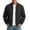 Black, variant on Men's Full Zip Baseball Collar Bomber Jacket Regular Fit Business Casual Outerwear with Zipper Side Pockets for Office Commute Travel Red M