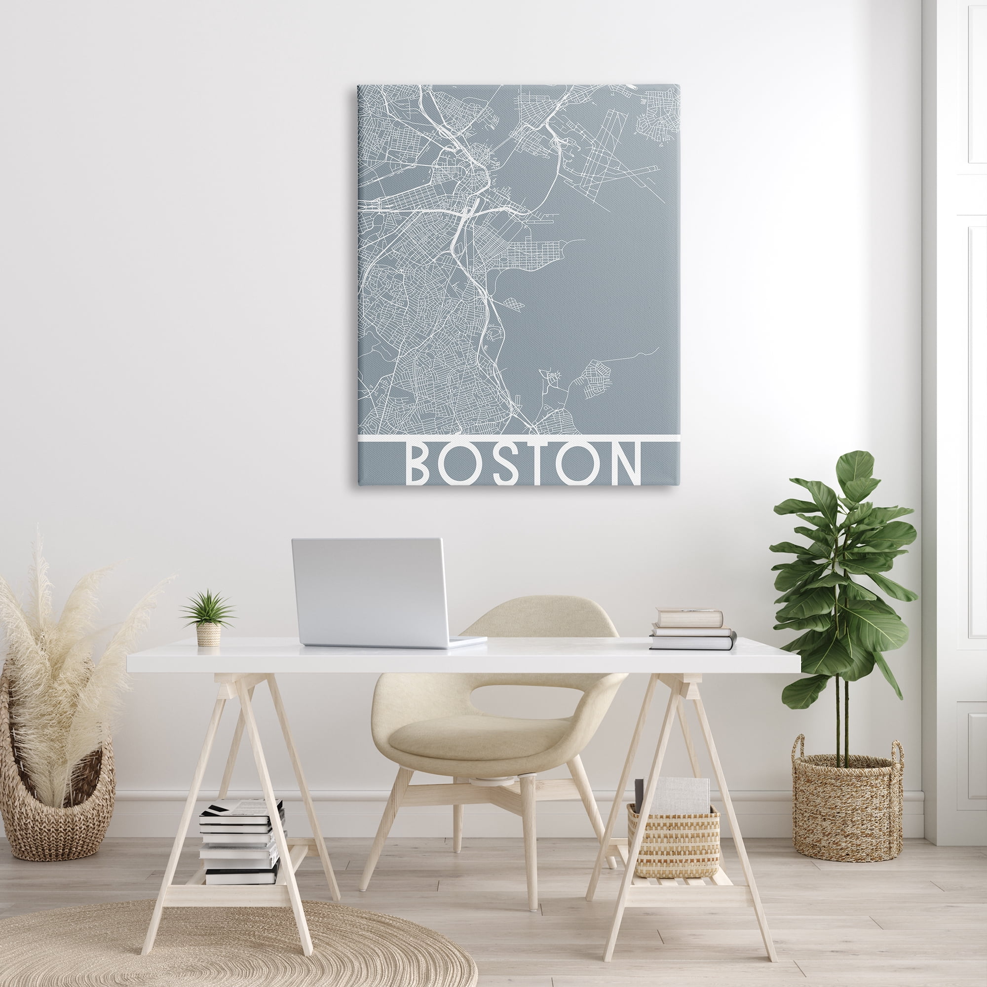 Stupell Industries Boston City Street Outline Urban Massachusetts Transportation Grid, 36 x 48, Design by Daphne Polselli