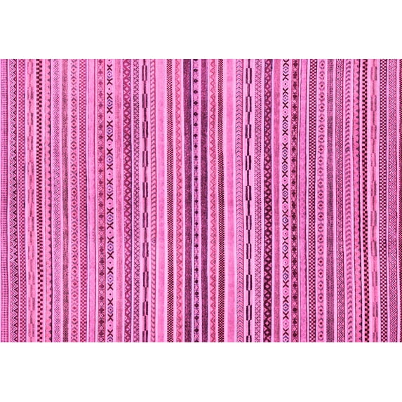 Ahgly Company Indoor Rectangle Abstract Pink Modern Area Rugs, 7' x 10'