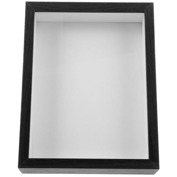 OULII Shadow Box Frame Natural Wood Display Specimens Black 1 Pcs For Collectings All Ages