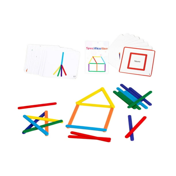 Juguetes Montessori para niños, rompecabezas de palos coloridos, rompecabezas de palos de madera para guardería